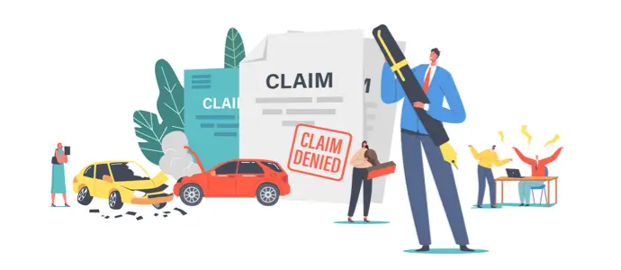 Illustration showing an insurance claim process.