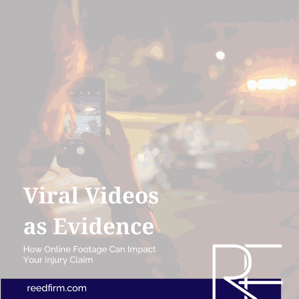 Person recording a car accident scene on a smartphone, showing how viral videos and online footage can be used as evidence in an Arkansas personal injury claim