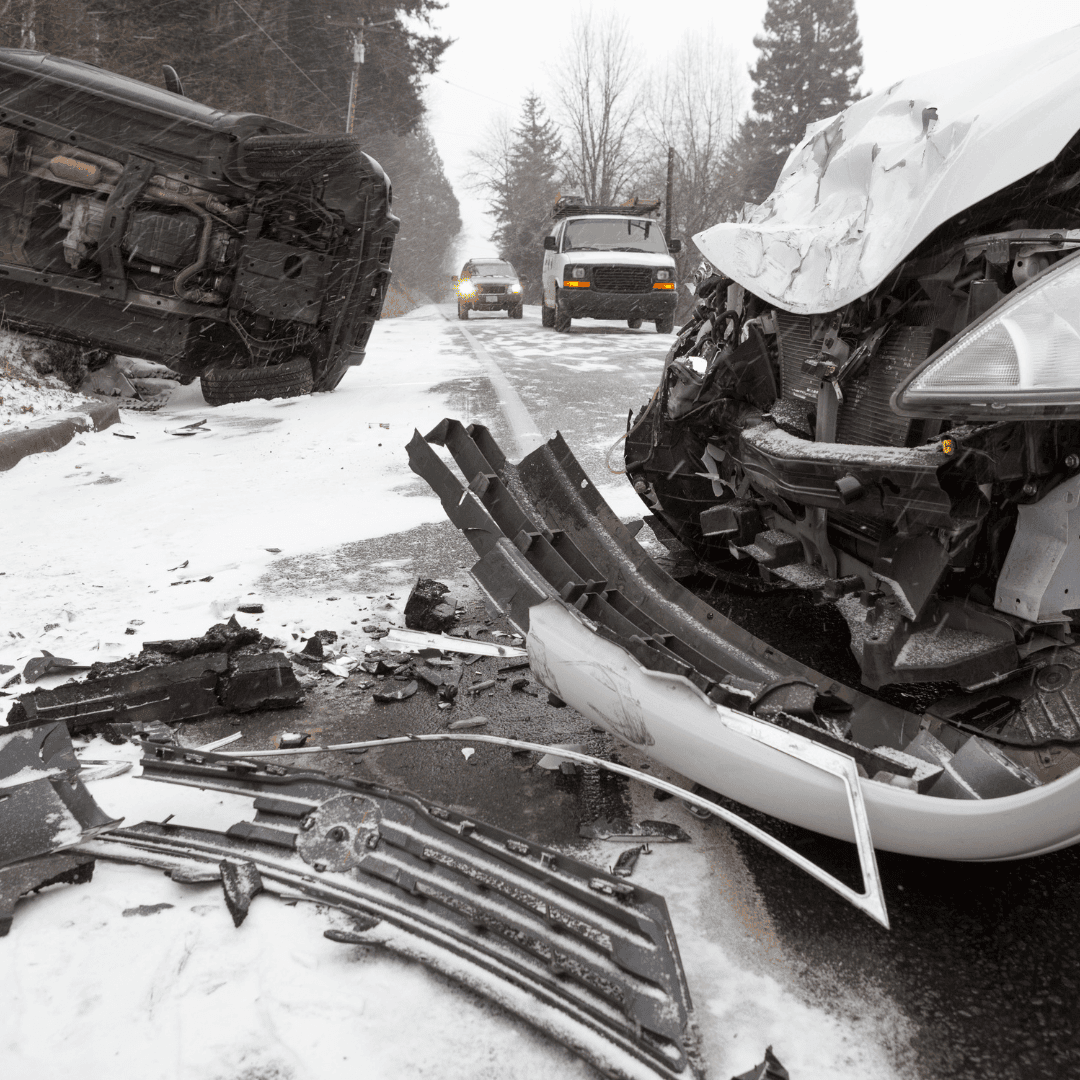 Auto Accident on a snowy road
