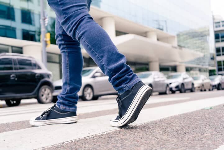 Man walking on crosswalk