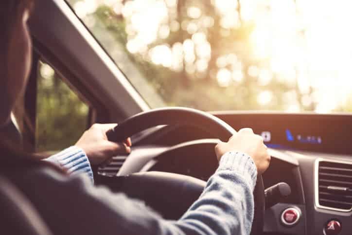 Man driving car