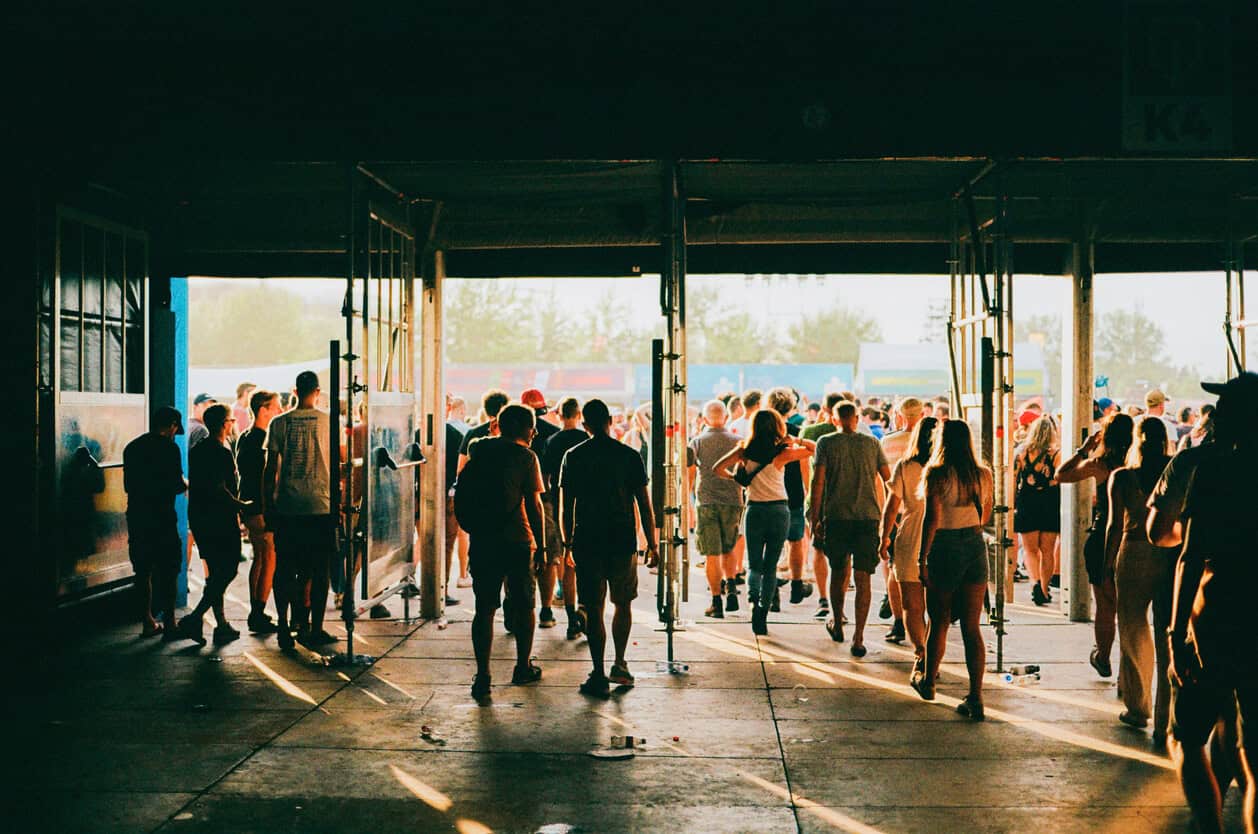 people leaving the concert