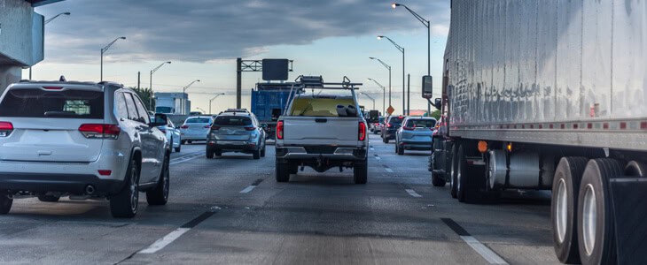 Cars driving on a highway