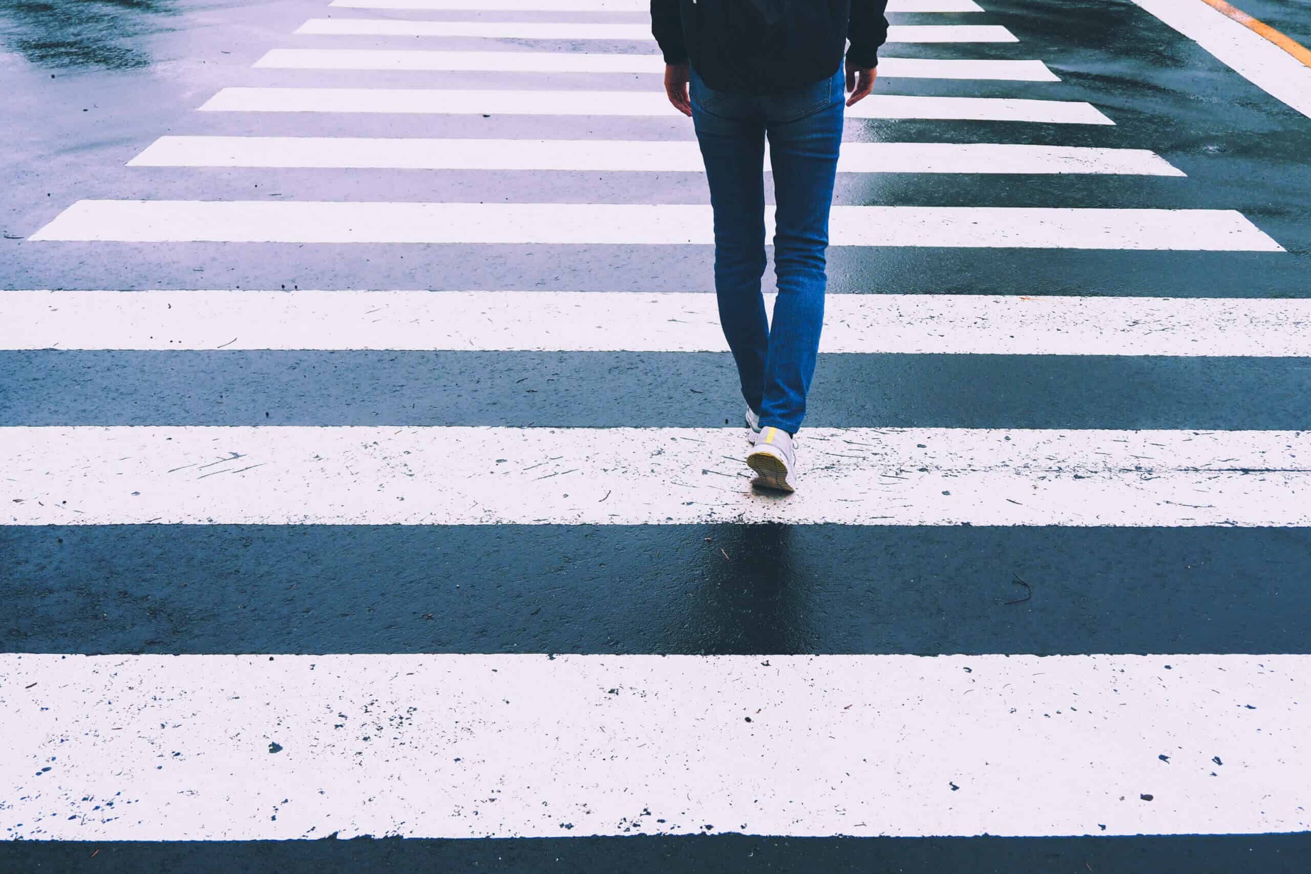 pedestrian in crosswalk