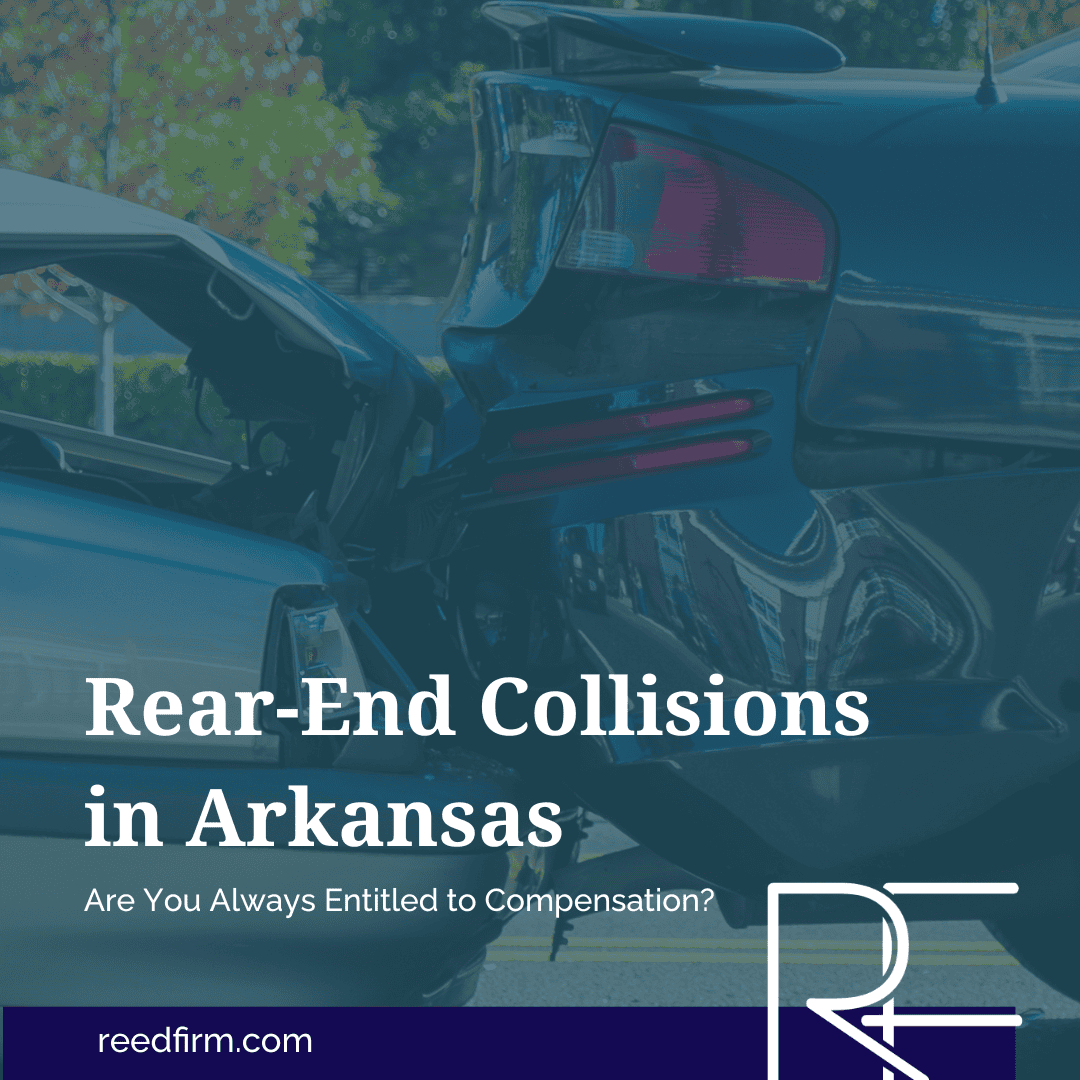 Drivers examining damage after a car accident in Arkansas, discussing the rear end collision