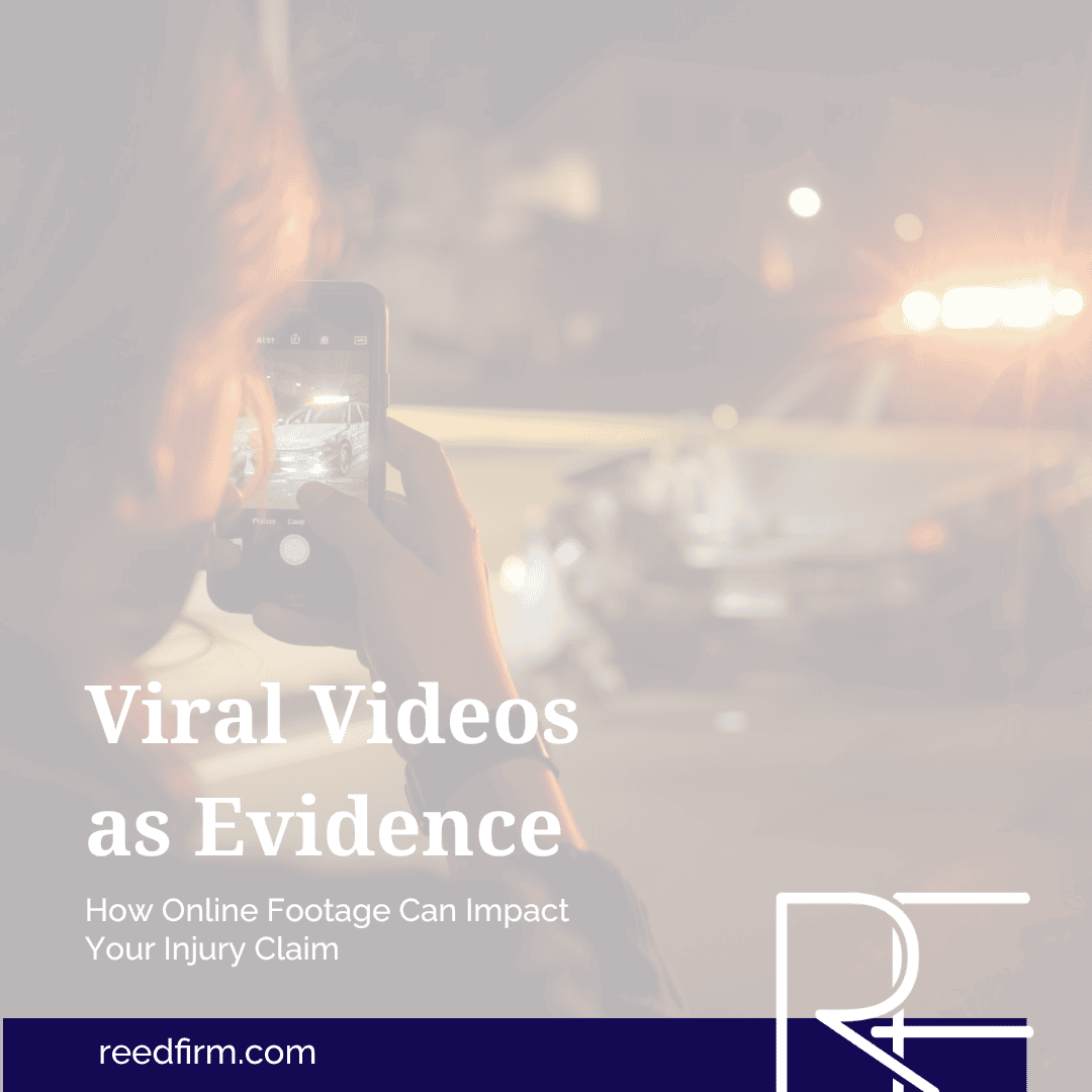 Person recording a car accident scene on a smartphone, showing how viral videos and online footage can be used as evidence in an Arkansas personal injury claim